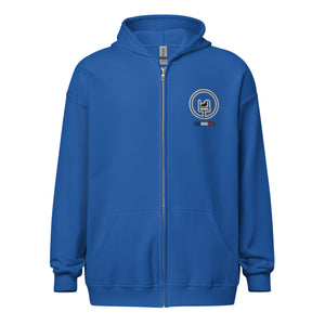 Sweat à capuche à fermeture éclair broderie