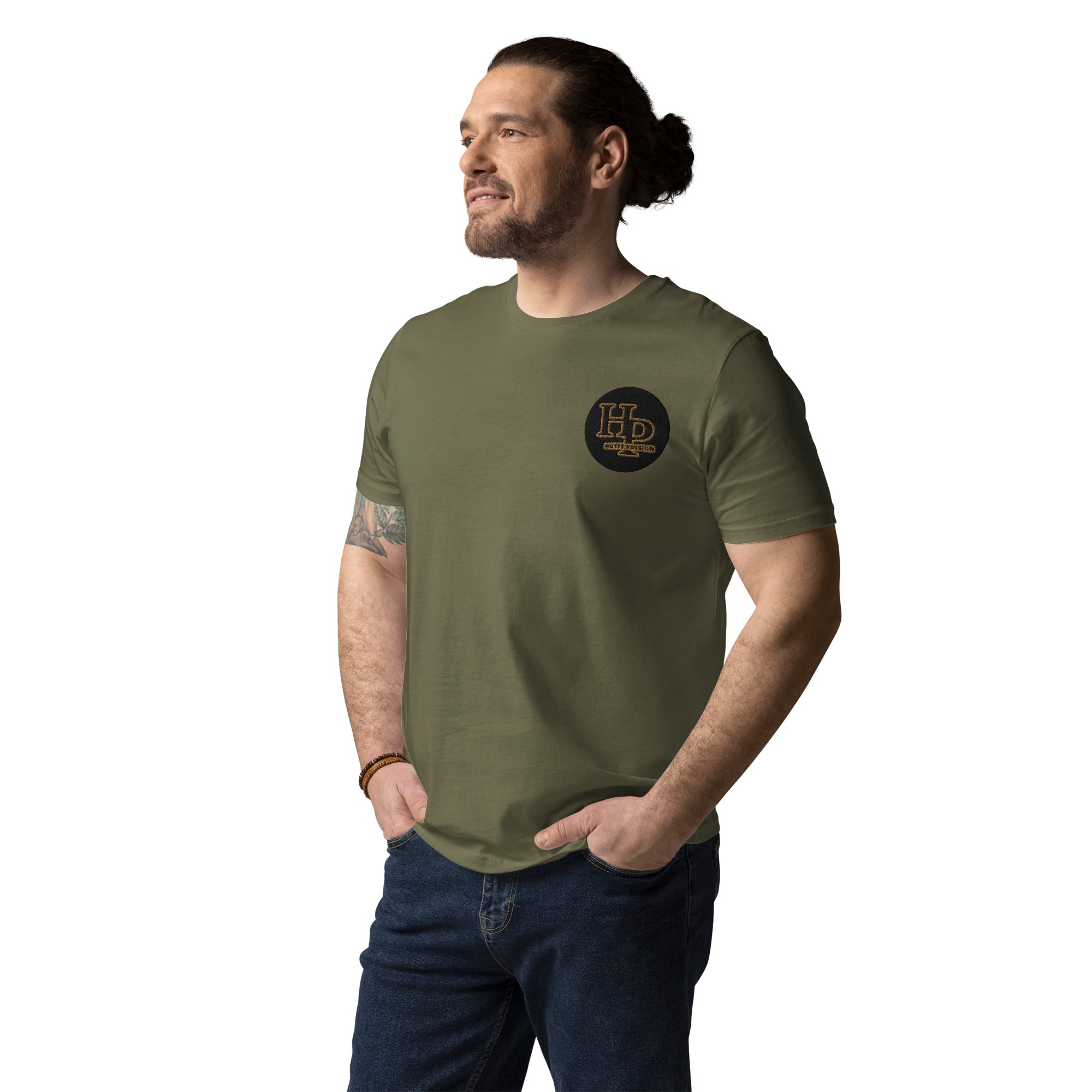 Collection Premium : T-shirt broderie écusson plus manche droite
