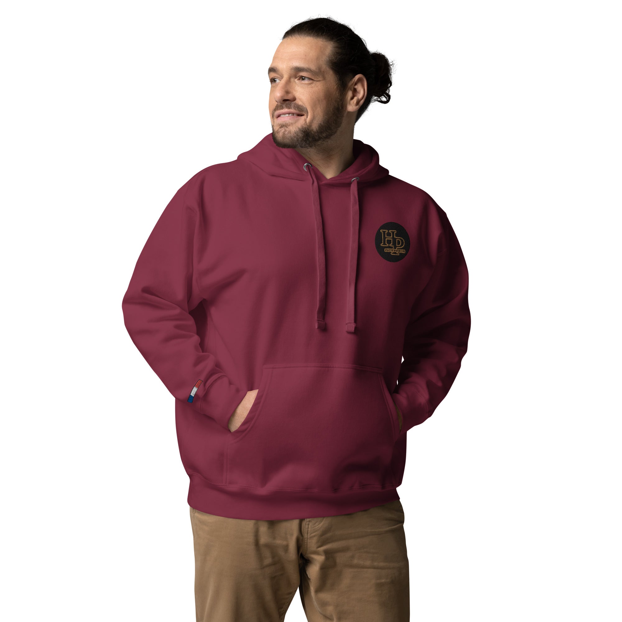 Collection Premium Ecusson : Sweat à Capuche broderie plus poignet