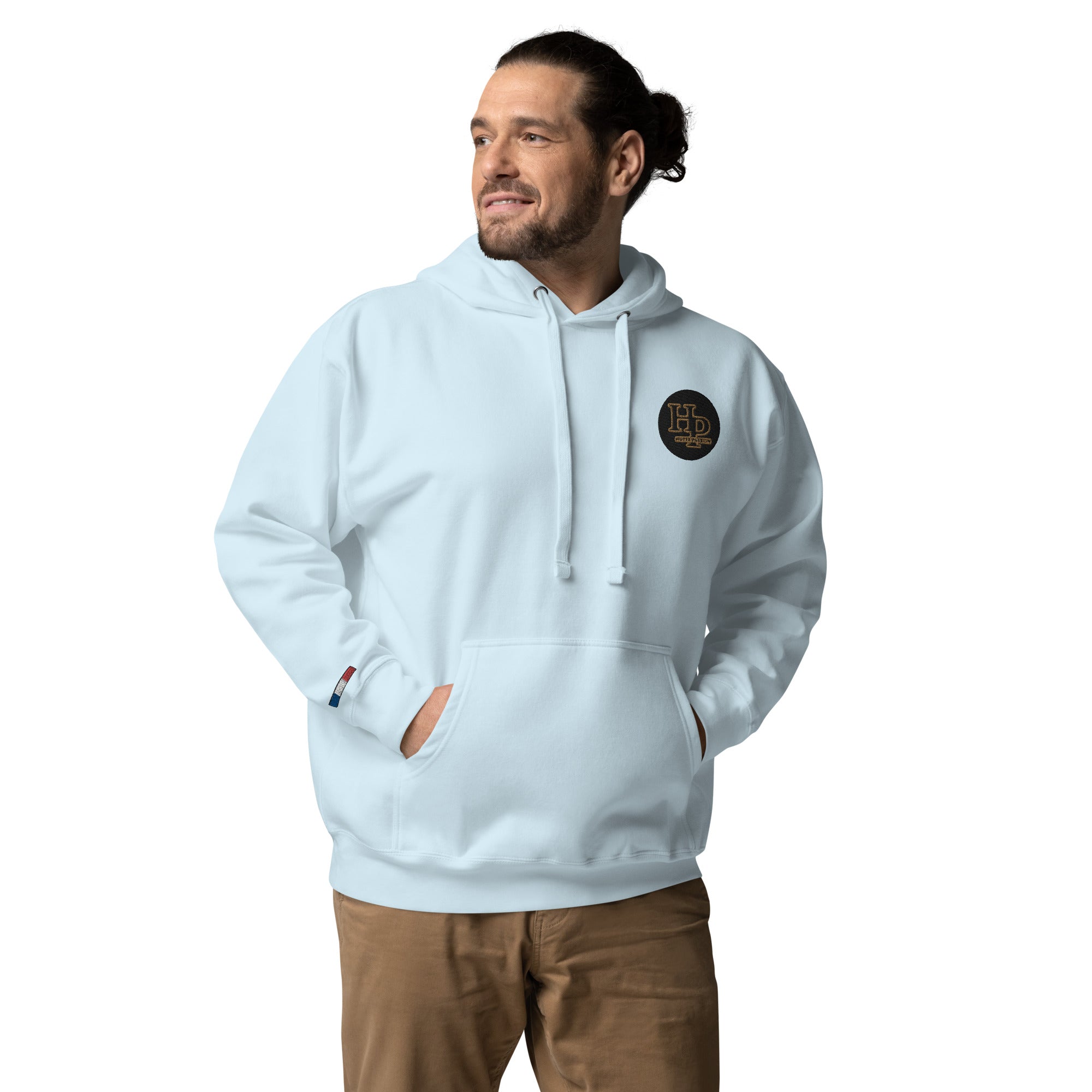 Collection Premium Ecusson : Sweat à Capuche broderie plus poignet