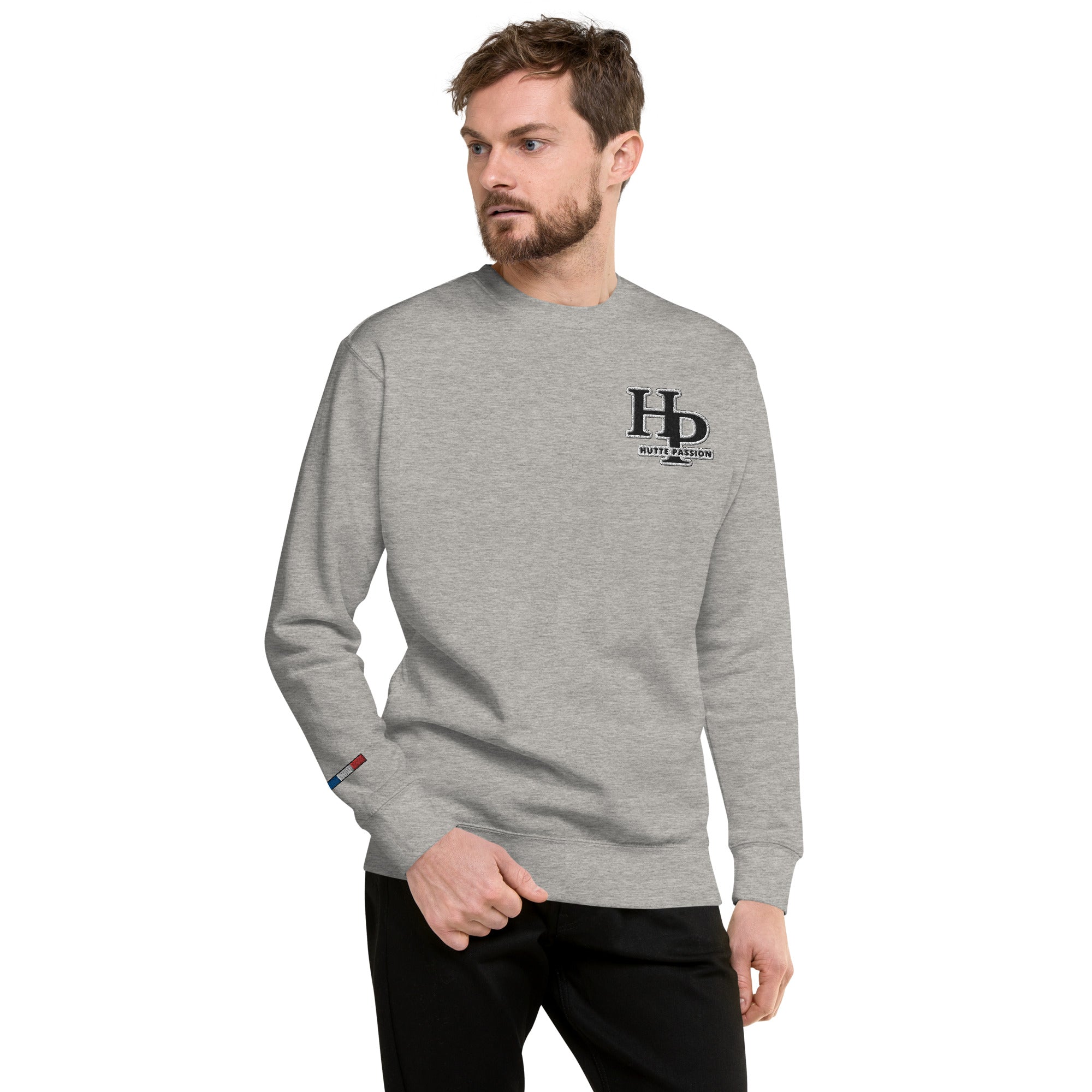 Collection Black : Sweat à col rond broderie plus poignet
