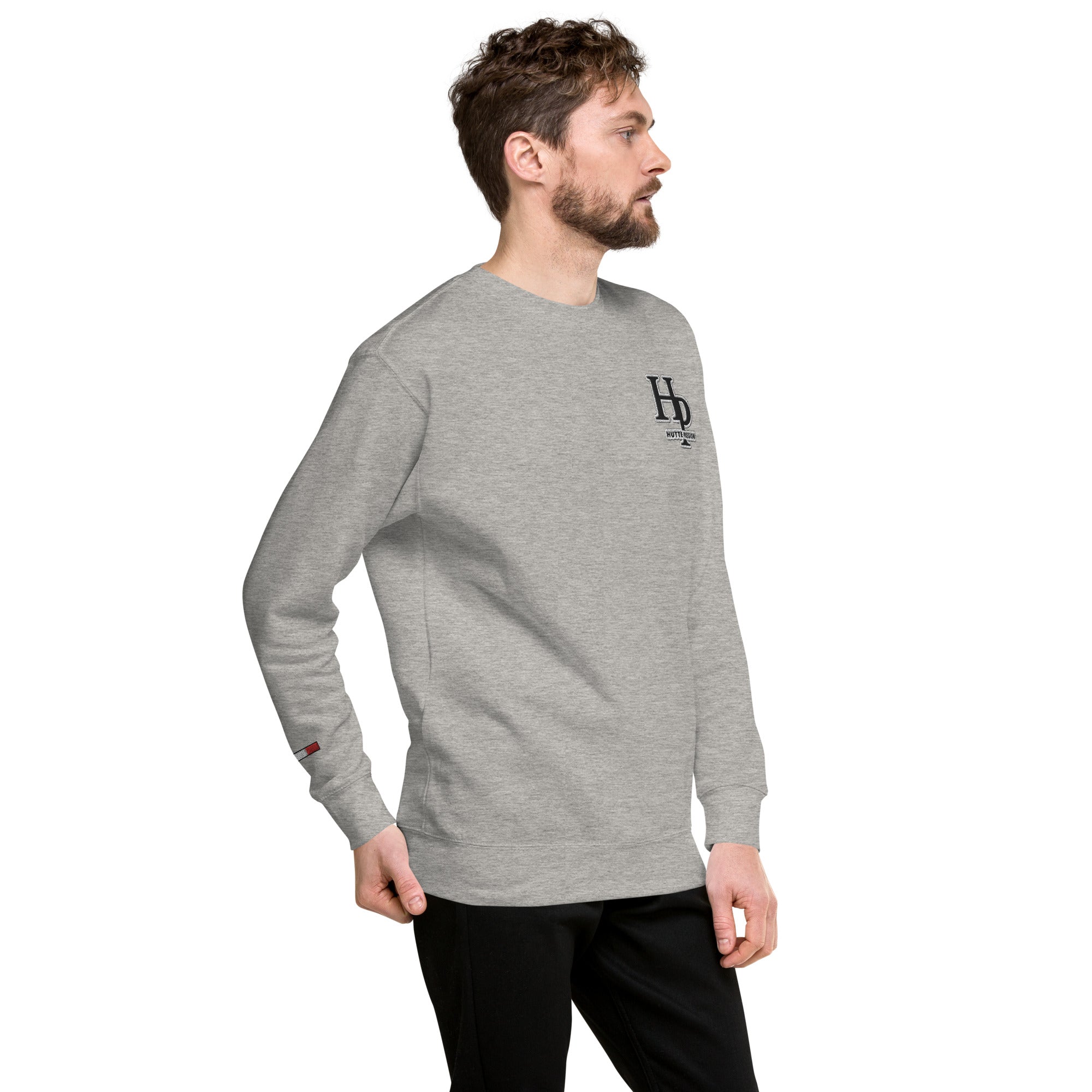 Collection Black : Sweat à col rond broderie plus poignet