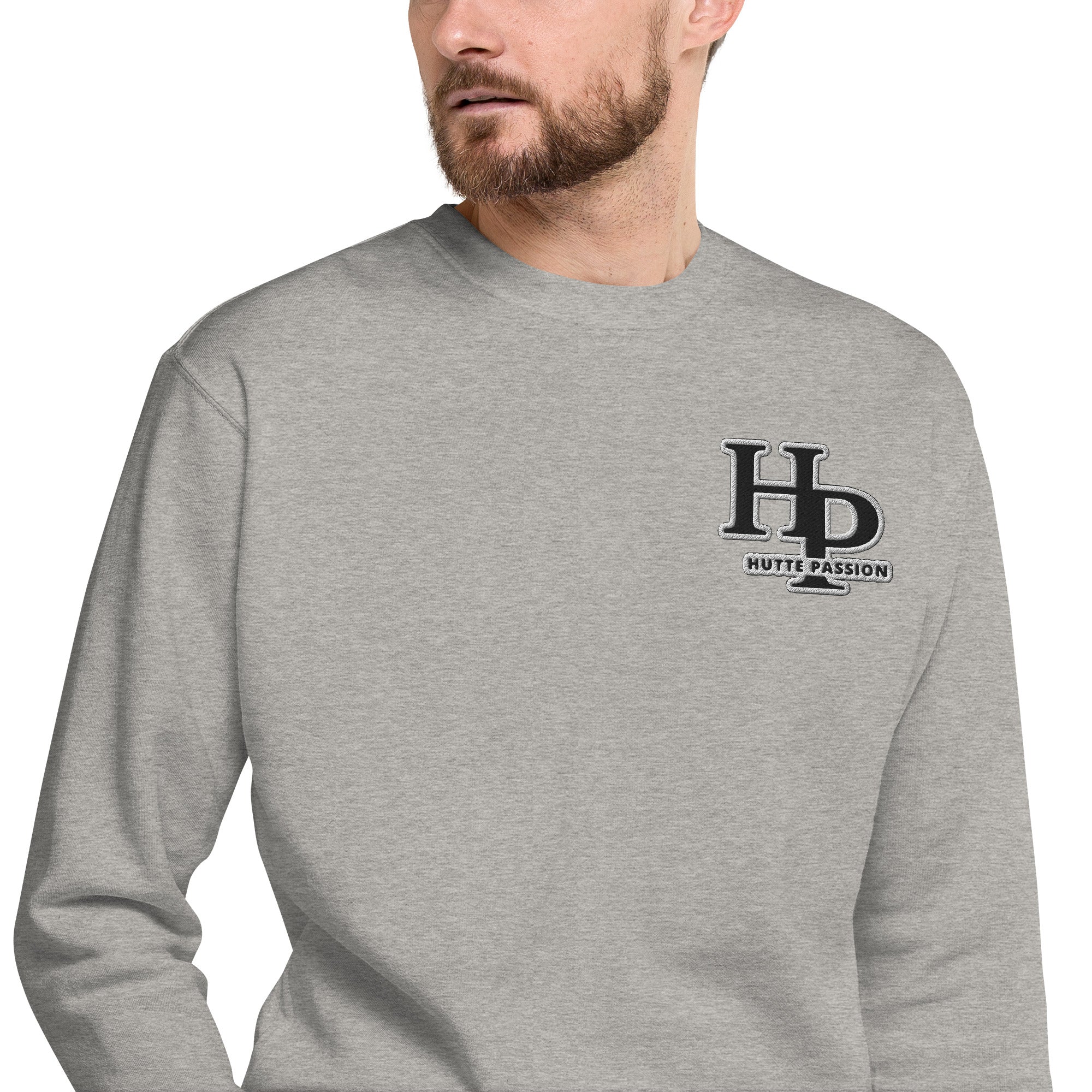 Collection Black : Sweat à col rond broderie plus poignet