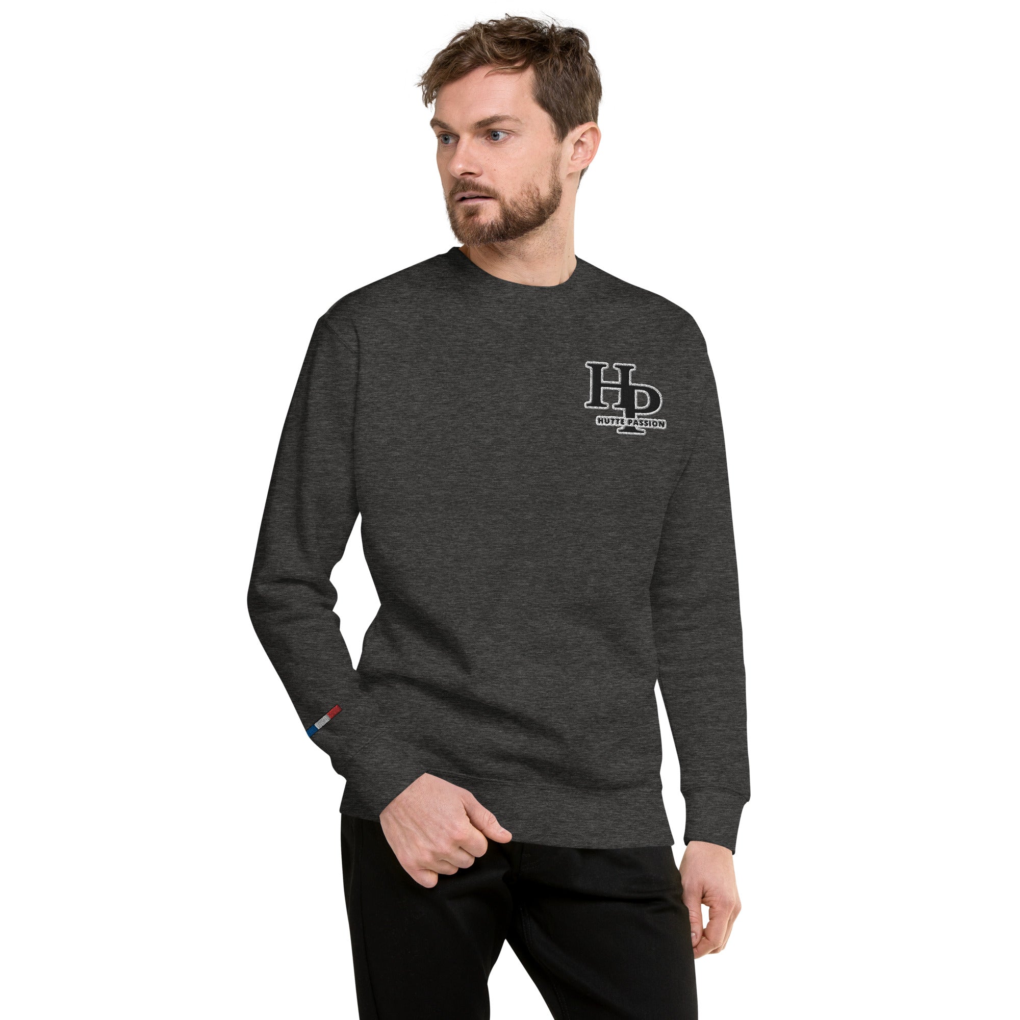 Collection Black : Sweat à col rond broderie plus poignet