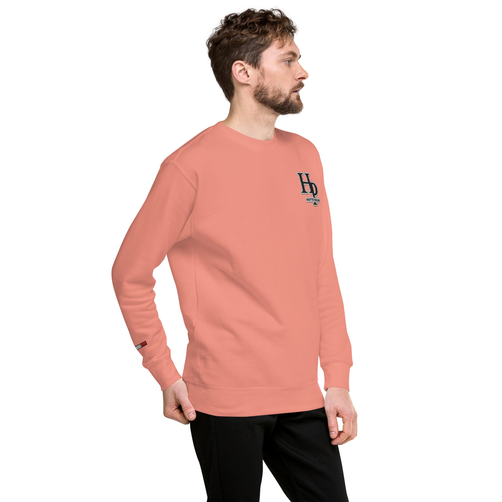 Collection Black : Sweat à col rond broderie plus poignet