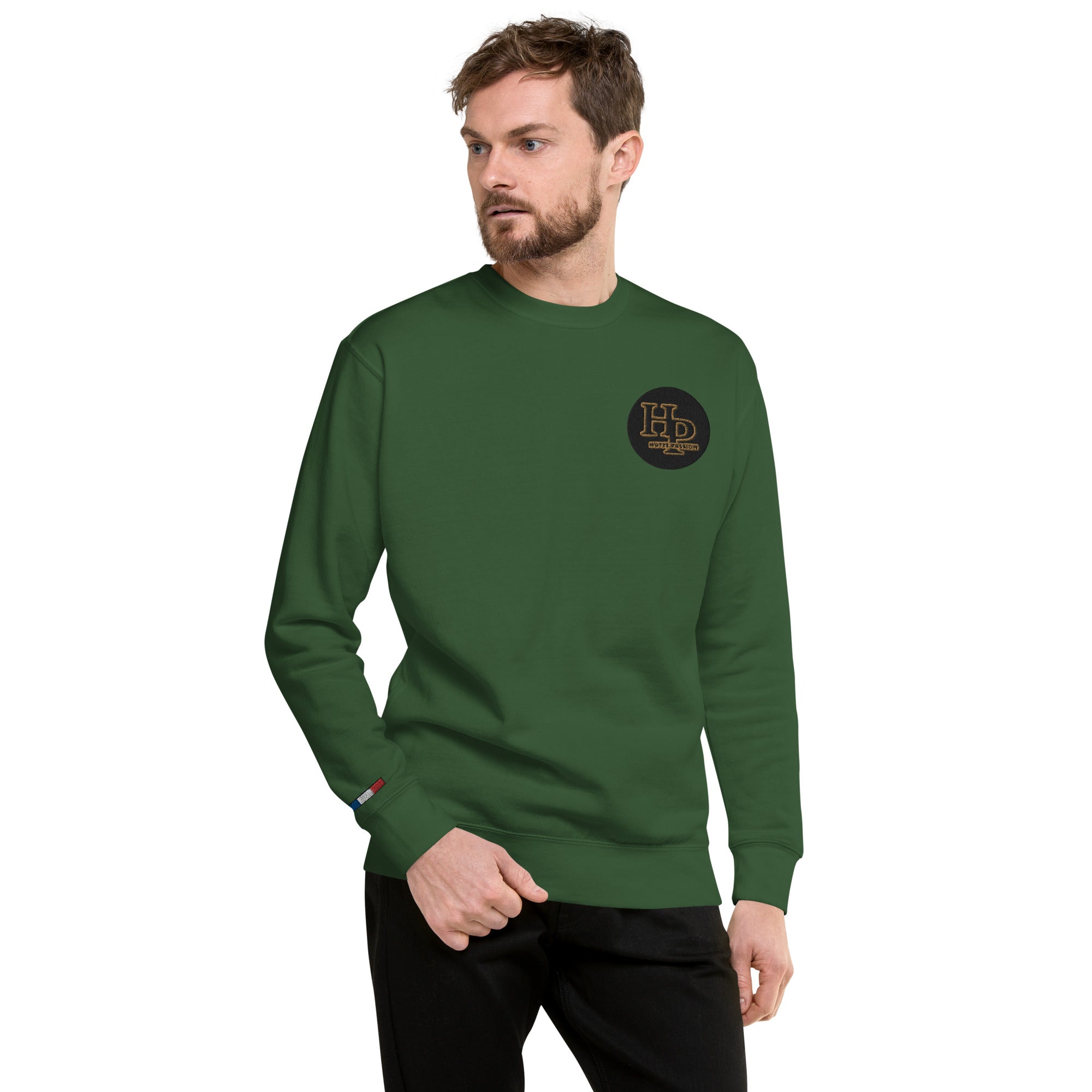 Collection Premium Ecusson : Sweat à col rond broderie plus poignet