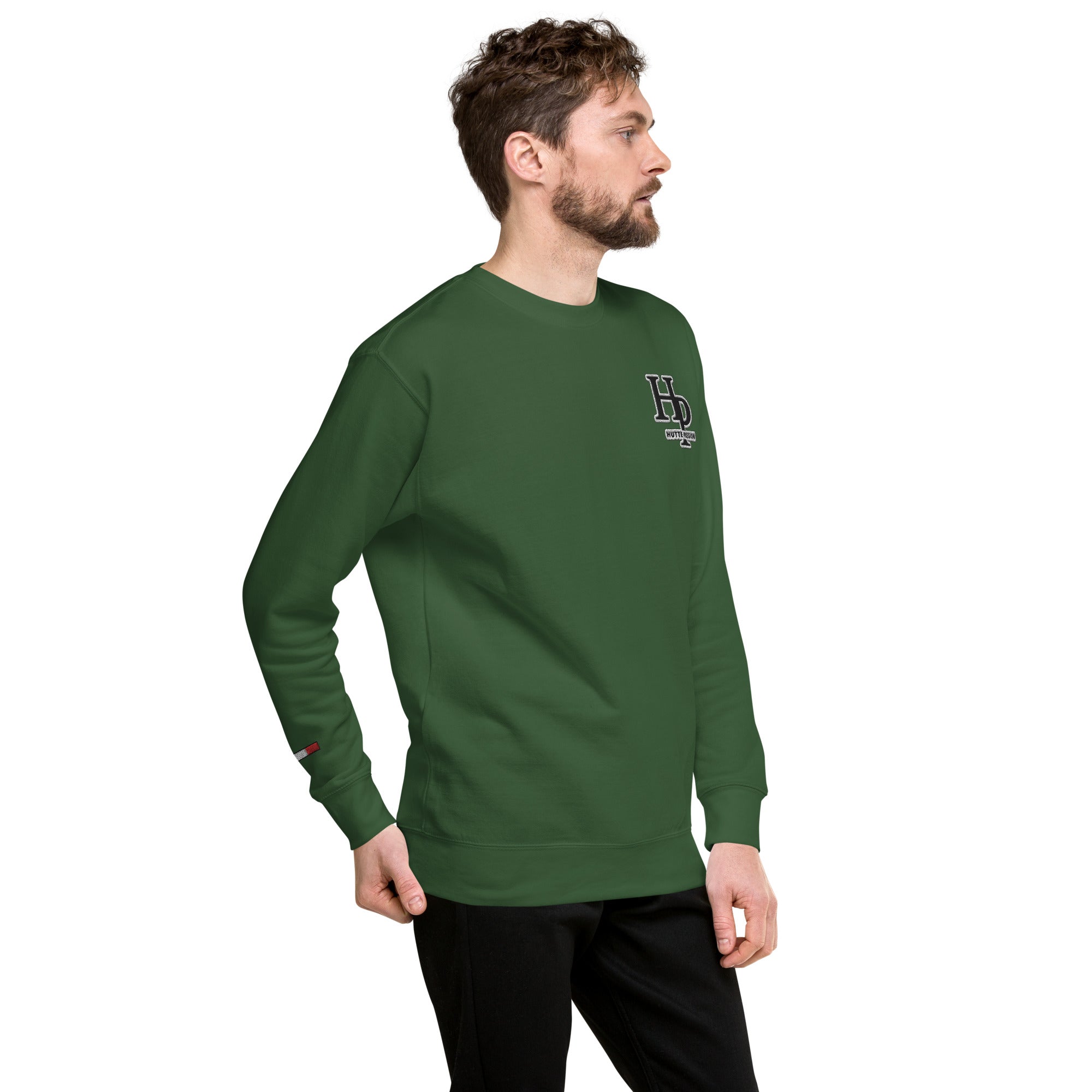 Collection Black : Sweat à col rond broderie plus poignet