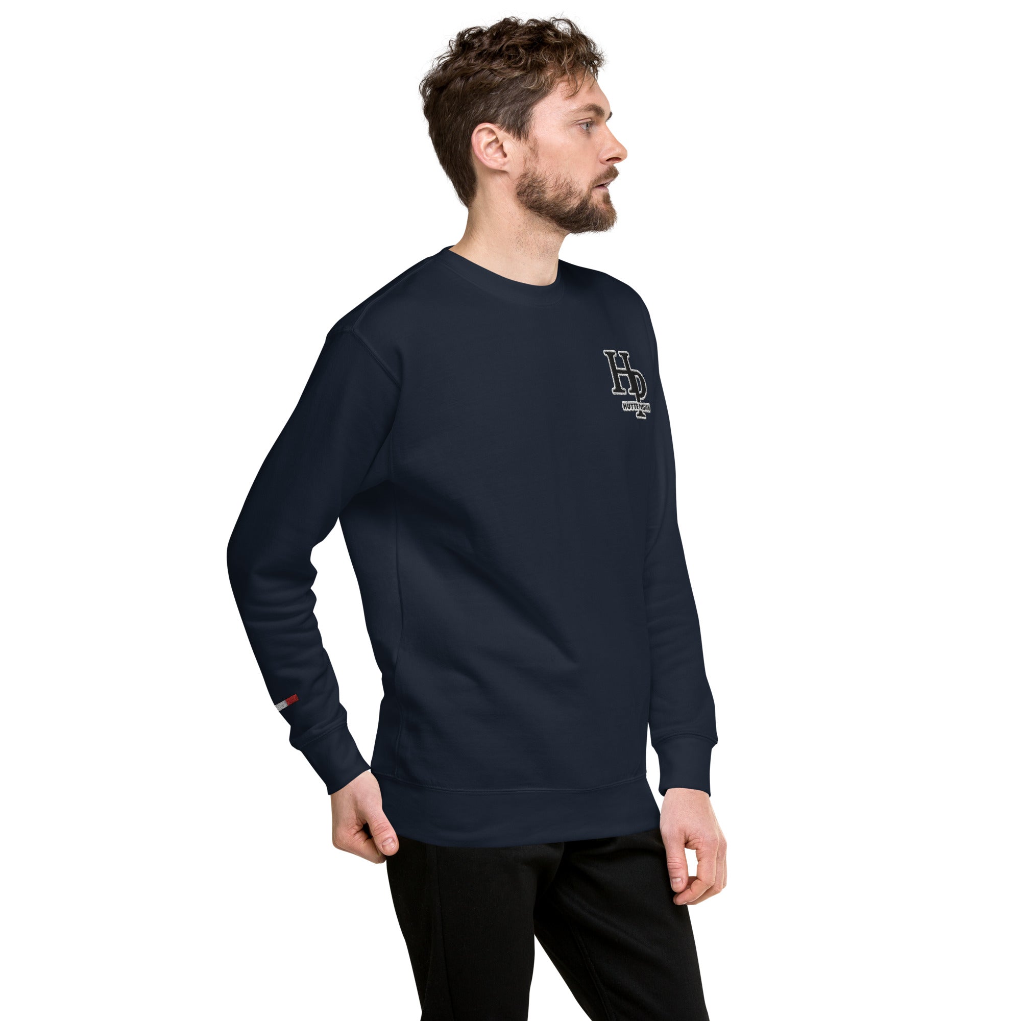 Collection Black : Sweat à col rond broderie plus poignet