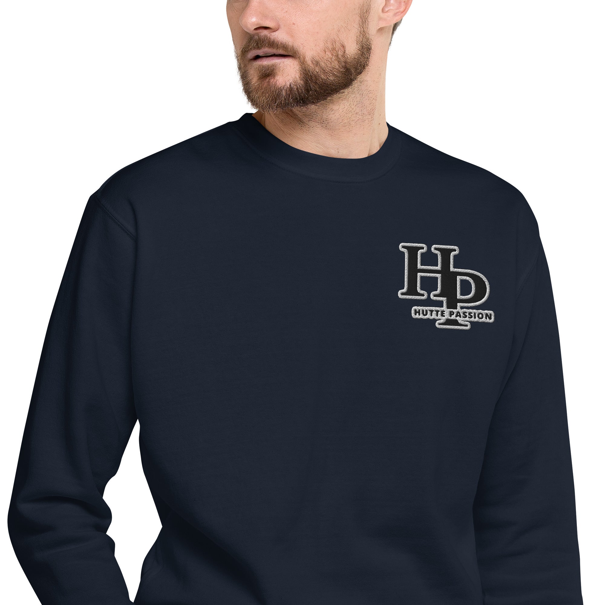 Collection Black : Sweat à col rond broderie plus poignet