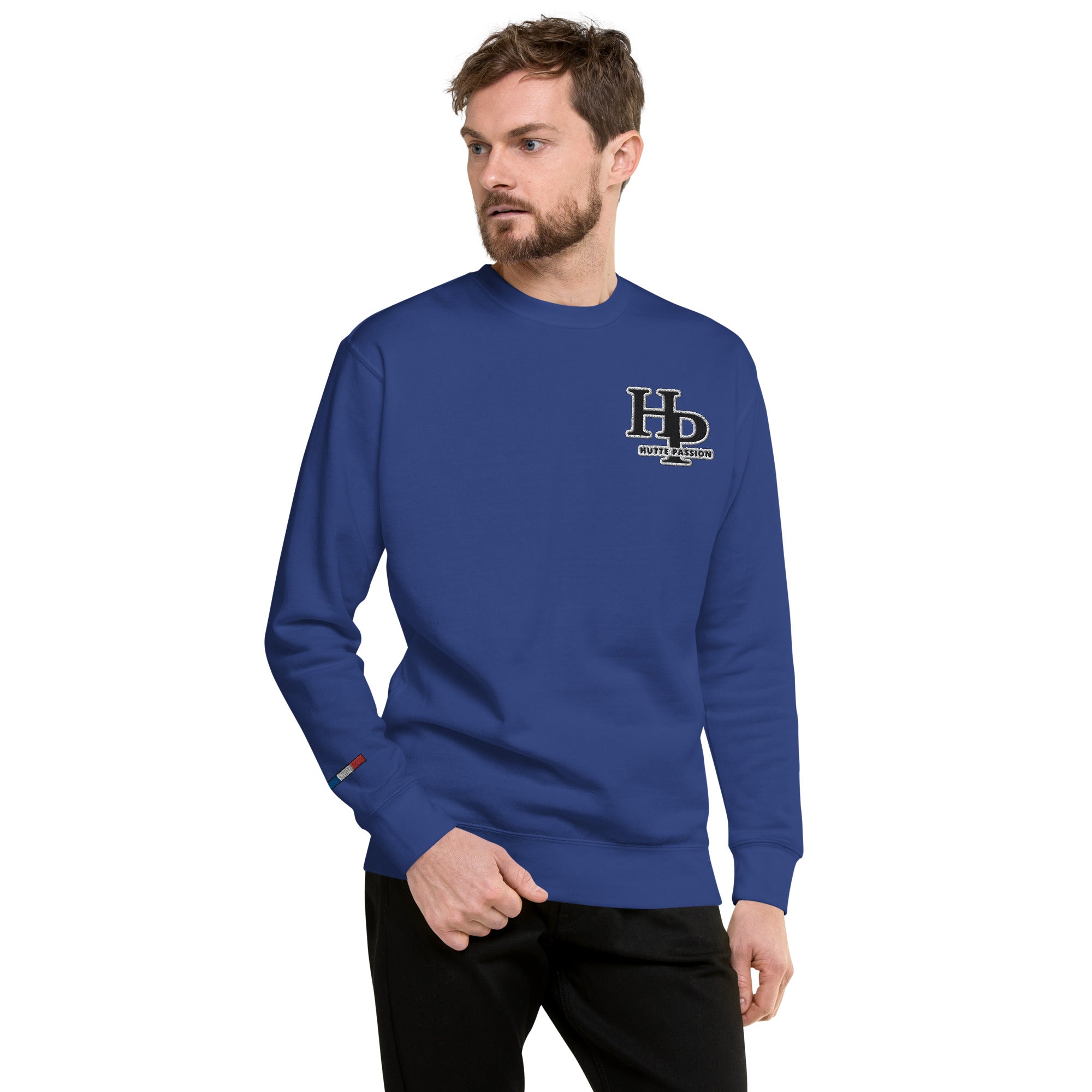 Collection Black : Sweat à col rond broderie plus poignet
