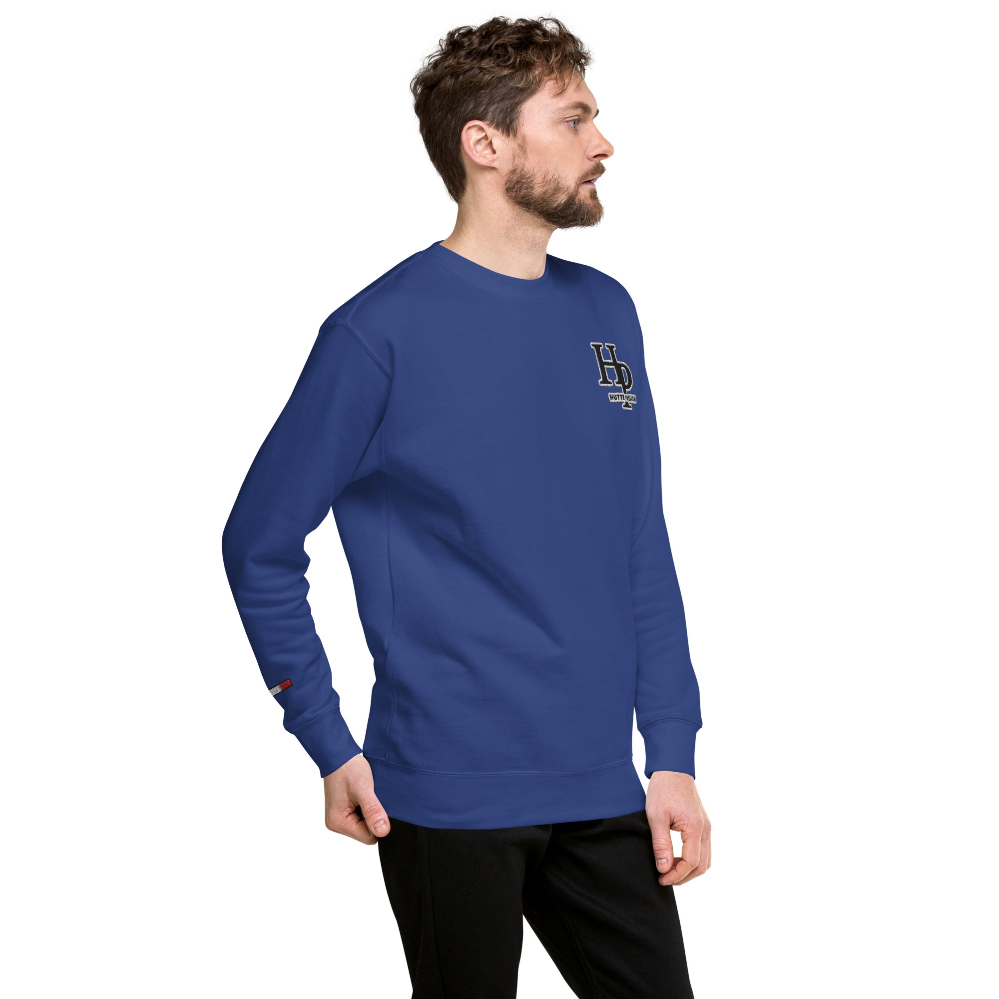 Collection Black : Sweat à col rond broderie plus poignet