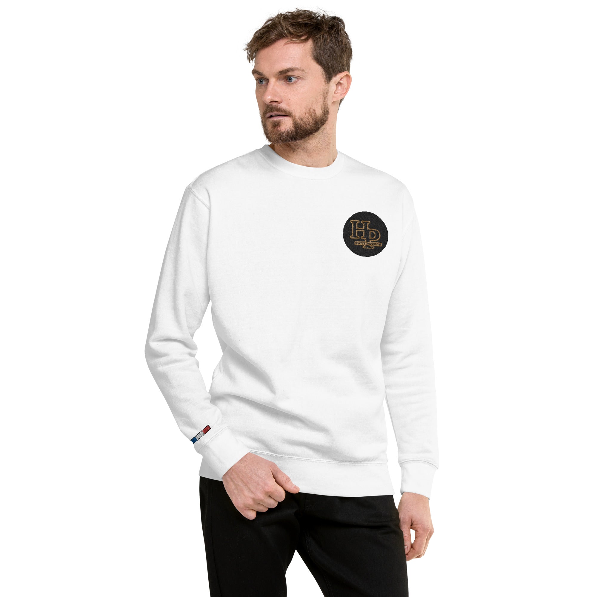 Collection Premium Ecusson : Sweat à col rond broderie plus poignet