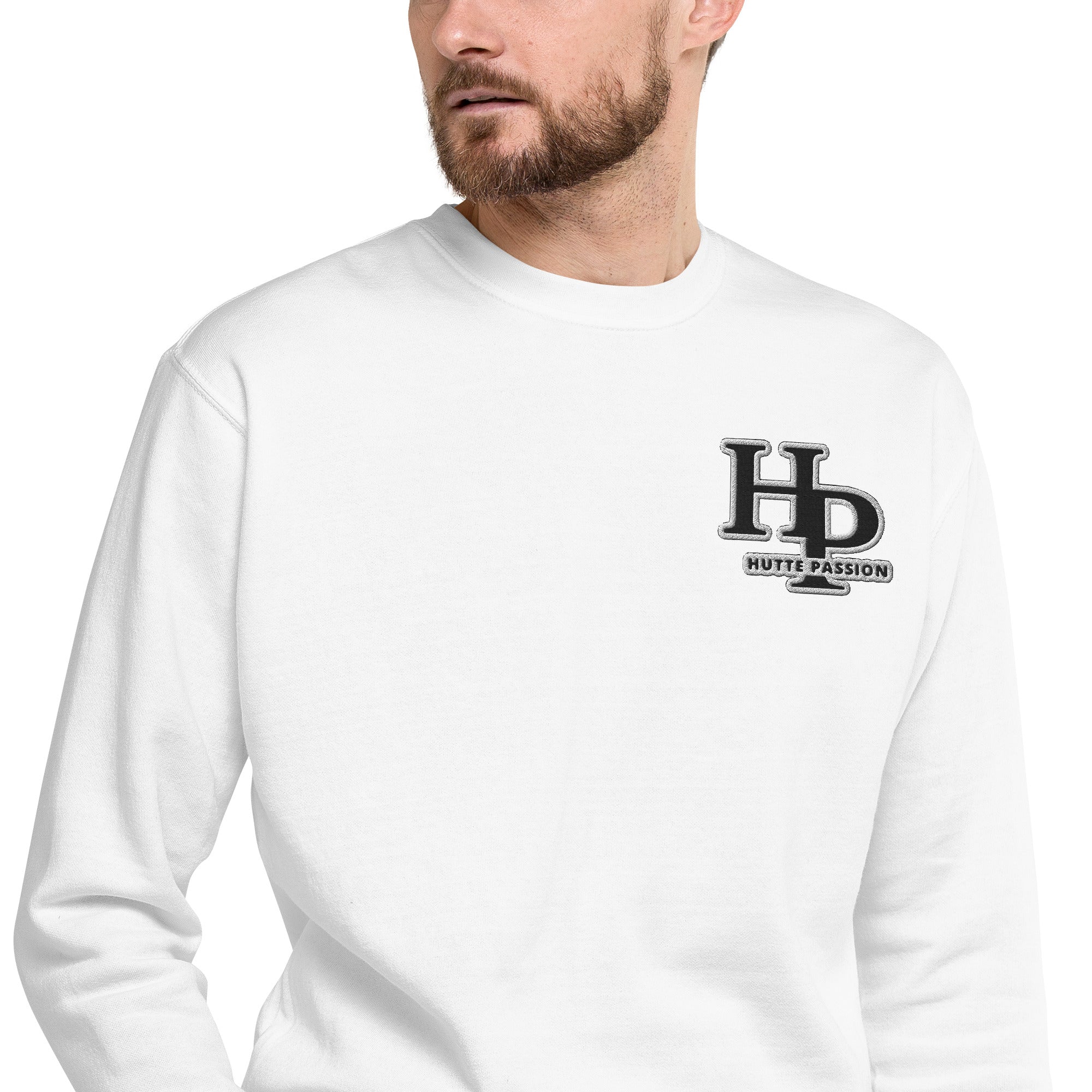 Collection Black : Sweat à col rond broderie plus poignet